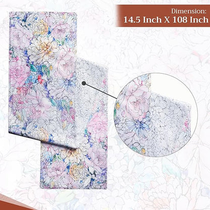 Maison d' Hermine Table Runner 100% Cotton Double Layer Table Runners 108 inches Long Decorative for Home Kitchen Dining Party Wedding Bridal Shower Spring Summer (Floral Love, 14.50" x 108")