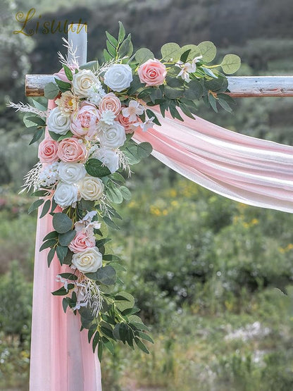 Wedding Arch Flowers, Artificial Flowers for Decoration, Large Flower Swag for Boho Styles Wedding Ceremony Floral Decor - Pack of 2