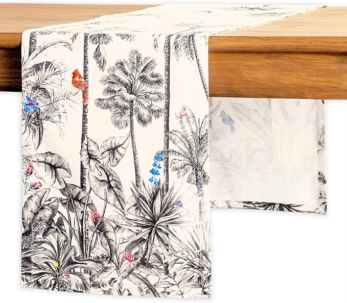 Maison d' Hermine Table Runner 100% Cotton Single Layer Table Runners 48 inches Long for Thanksgiving Christmas Decorations Home Kitchen Dining Party Wedding (Amazonia, 14.5" x 48")