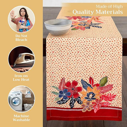 Maison d' Hermine Table Runner 100% Cotton Double Layer Table Runners 108 inches Long for Thanksgiving Christmas Decorations Home Kitchen Dining Party Wedding (Kalahari, 14.5" x 108")