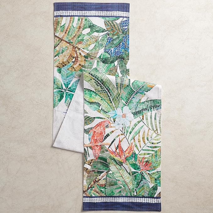 Maison d' Hermine Table Runner 100% Combed Cotton Premium 14.50 Inch x 72 Inch Decorative Runner Table Runners, Dining, Kitchen, Parties & Camping, Mosaic (Double Layer)