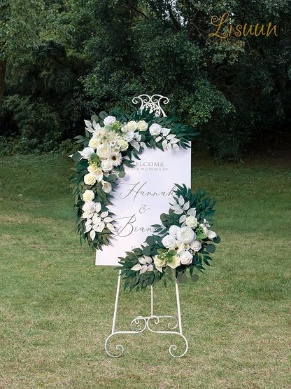 Wedding Arch Flowers, Artificial Flowers for Decoration, Large Flower Swag for Boho Styles Wedding Ceremony Floral Decor - Pack of 2