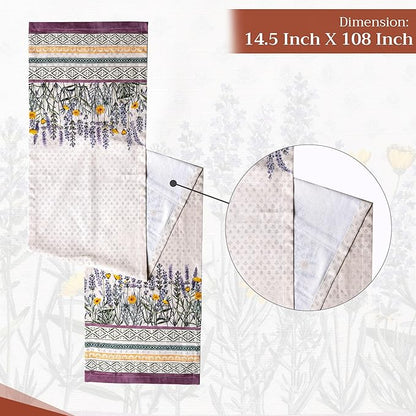 Maison d' Hermine Table Runner 100% Cotton Single Layer Table Runners 108 inches Long Decorative for Home Kitchen Dining Party Wedding Bridal Shower Spring Summer (Fanny Lavender, 14.50" x 108")
