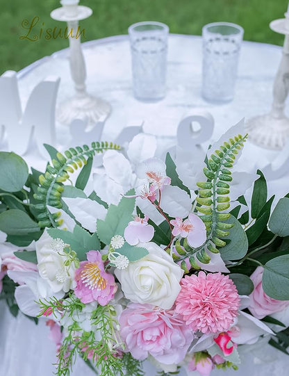 9FT Wedding Arch Flower Garland, Handmade Wedding Table Decorations,Head Table Floral Decor for Noble and Charming Wedding Ceremony