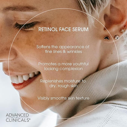 Advanced Clinicals 3 Pack Face Serum Essentials Set | Brightening Vitamin C, Firming Retinol, & Hydrating Hyaluronic Acid Serum Gift Box | Travel Size Gift For Women | Anti Aging Skin Care Products