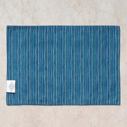 Maison d' Hermine Place Mats 100% Combed Cotton Premium (13 Inch x 19 Inch) Cloth Place Mat Washable Dinner Placemat, Dinner & Dining, Peacock Utopia - Deep Sea (Set of 4)