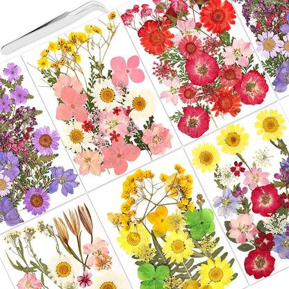 160 Pcs Dried Flowers Pressed Real Flowers for Resin, Dried Florals Natural Herbs Kit for Scrapbooking DIY Art Crafts, Jewelry Molds, Candle, Soap Making, Mother’s Day Birthday Gift