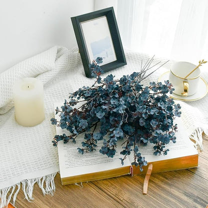 Mandy's Dusty Blue Artificial Baby’s Breath European Flowers 6 Bundles Silk Gypsophila with Bendable Stems for Fall Thanksgiving & Christmas Centerpiece Wedding Decor and Table Arrangements