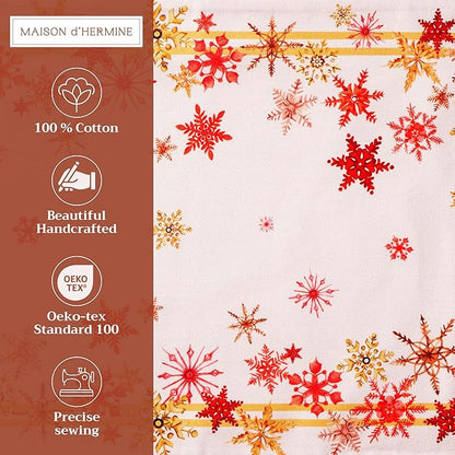 Maison d' Hermine Placemats Set of 4 100% Cotton Washable Cloth Place Mats, Reusable Table Mats for Thanksgiving Christmas Decorations Kitchen Dining Party Wedding Restaurant (Crystal Star, 13" x 19")