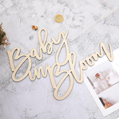 Baby in Bloom Backdrop Sign - Ba by Shower, Gender Reveal Wooden Decor & Photography Back Drop, Unique Ba by Announcemen (Baby in Bloom Backdrop Sign)