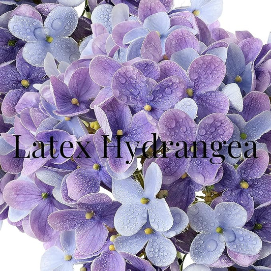 4 Pcs Purple Real Touch Hydrangeas Artifical Flowers 20'' Long Stem Flower for Home Decor Spring Table Centerpiece Party Kitchen Living Room Wedding Decor