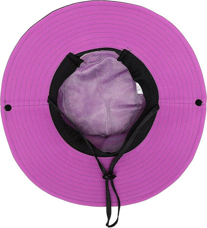 Womens Summer Sun Hat Beach Hat Wide Brim Outdoor UV Protection Hat Foldable Cool Mesh Ponytail Bucket Hat