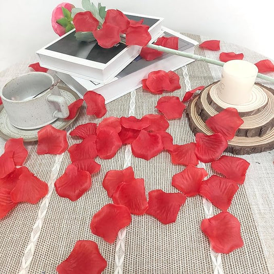 1500 PCS Separated Artificial Red Rose Petals for Romantic Night for her Set,Faux Red Flower Petals for Flower Girl Weddings Valentine Day Party Romantic Decoration(Ready-to-use)