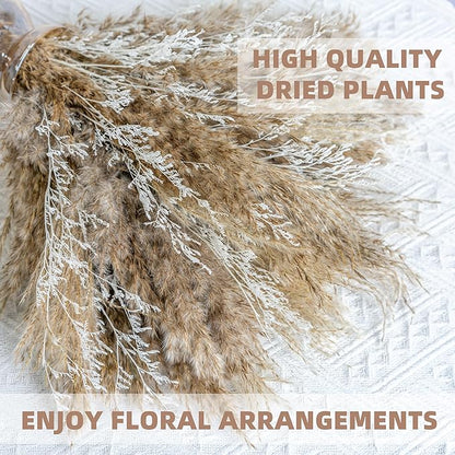 WILD AUTUMN Fluffy Boho Decor Dried Grass - Dried Pampas Grass Short pompas Grass Vase Filler Dried Flowers Wedding Home Table Rustic Farmhouse Decor
