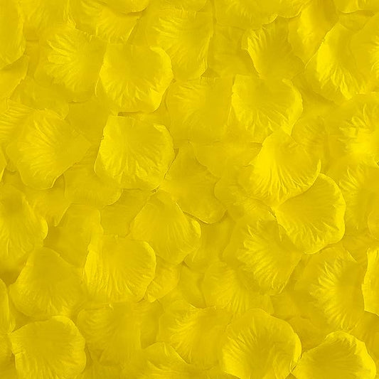 1500 PCS Separated Artificial Yellow Rose Petals for Romantic Night for him for her Set Faux Yellow Flower Petals for Flower Girl Weddings Valentine Day Party Romantic Decoration