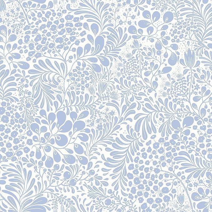 Heroad Peel and Stick Wallpaper Light Blue Floral Contact Paper 17.3''x393'' Boho Wall Paper Modern Removable Self Adhesive Wallpaper for Bedroom Bathroom Kitchen Cabinet Decor Waterproof Vinyl Roll