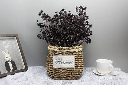 JAKY-Global Babys Breath Silk Artificial Flowers Bulk with Vase 10pcs for Fall Decor Fake Flower Bouquet Bulk for Home Kitchen Indoor Bouquet Floral Arrangement Table Centerpieces Party Decor(Black)