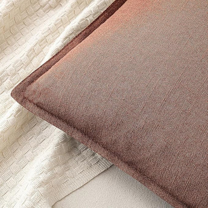 MIULEE Decorative Linen Pillow Covers 18x18 Inch Rust Red Boho Farmhouse Neutral Couch Throw Pillows for Bed Pack of 2 Accent Modern Pillowcase Sofa Livingroom Home Decor
