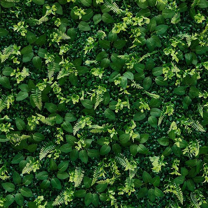 Artificial Flower Wall 8x8ft Green Grass Backdrop for Wedding, Baby Shower, Birthday & Home Decor, Easy & Quick Assembly (Greenery)