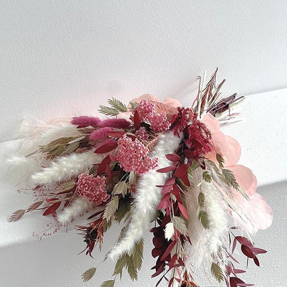 Natural Dried Flower Bouquet - Boho Pampas Grass Decor, Chic Flower Arrangements for Moody Office & Bedroom Decor, DIY Home Vase Filler, Farmhouse Floral, Fall Wedding Bouquet