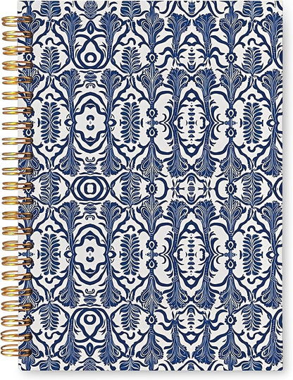 VIIJJUE Blue and White Porcelain Notebook Journal, Blue Flowers Notebooks for Note Taking, Hardcover Spiral Journal 5.5x8.3 Inch