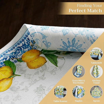 Maison d' Hermine Placemats Set of 4 100% Cotton Washable Cloth Place Mats, Reusable Table Mats for Kitchen Dining Decoration, Party, Wedding, Restaurant Spring/Summer (Cedrat, 13" x 19")