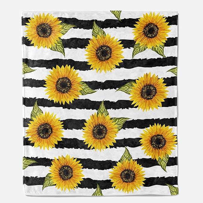 Jekeno Sunflower Gifts Blanket for Women Girls, Sunflowers Decor Gifts for Sunflower Lovers Adult Kids, Cute Throw Decoration for Home Living Room Bed Couch