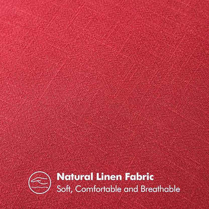 MIULEE Christmas Decorative Linen Pillow Covers 16x16 Inch Red Boho Farmhouse Neutral Couch Throw Pillows for Bed Pack of 2 Accent Modern Pillowcase Sofa Livingroom Home Decor