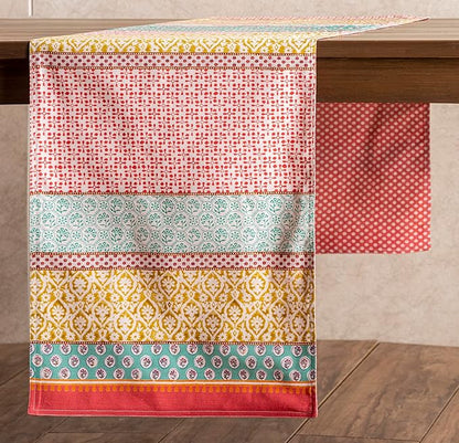 Maison d' Hermine Table Runner 100% Cotton Double Layer Table Runners 72 inches Long Decorative for Home Kitchen Dining Party Baby Shower Wedding Bridal Shower Spring Summer (Provence, 14.50" x 72")