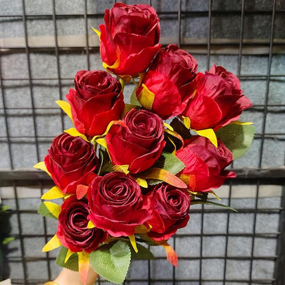 Artificial Roses 50 Pcs - Lifelike Single Stem Fake Roses with Natural Petal Texture,Fade-Resistant Silk Flowers for Wedding Decor,Home Vase Arrangements,Party Centerpieces(50, Red)
