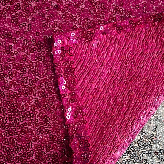 Hot Pink Sequin Backdrop Curtains 4FTx8FT 2 Panels Fuchsia Sparkle Backgound Drapes Glitter Metal Backdrop Curtain for Weddings Showers Photophy Parties Birthday