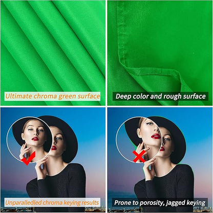 GFCC Green Screen Backdrop - 8FTX10FT Polyester Photo Backdrop for Photoshoot Greenscreen Background for Photography Video Recording Photo Background
