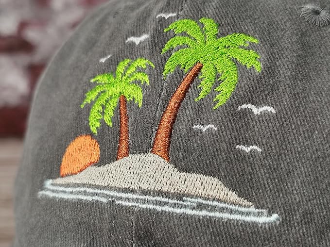 Hepandy Embroidered Palm Tree Hats