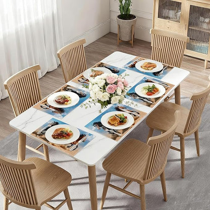 Running Horse Placemats Set of 6,Waterproof Heat Resistant Dining Table Plate Mat for Home Kitchen Dining Table 12x18Inch