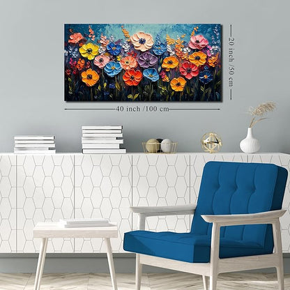 Flower Canvas Wall Art for Bedroom Women Colorful Prints Wall Decor for Living Room Floral Wall Decoration Ready to Hang 20 x 40 Inch