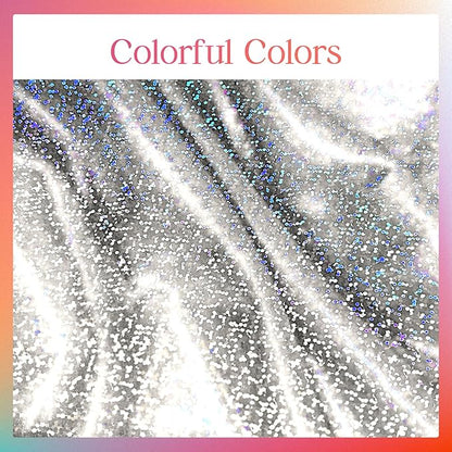 1 pcs Silver Holographic Tablecloths Shiny Disco Laser Table Cloths 40" x 108" Iridescence Plastic White Table Cover for Birthday Party Decoration Wedding Christmas Winter Grad Party Supplies