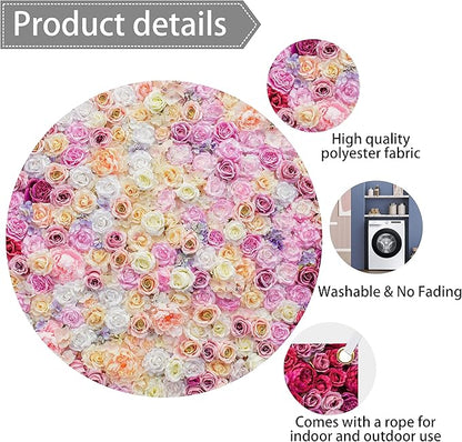 Rose Flower Wall Backdrop 12X10 ft Large Floral Photography Background for Indoor Outdoor Wedding Party Bridal Shower Baby Shower Engagement Shoot Photo Booth Decoration