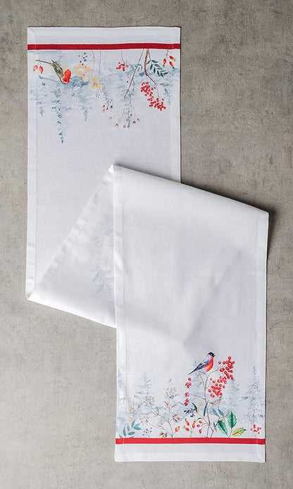 Maison d' Hermine Table Runner 100% Cotton Single Layer Table Runners 60 inches Long for Thanksgiving Christmas Decorations Home Kitchen Dining Party Wedding (Morzine, 14.5" x 60")
