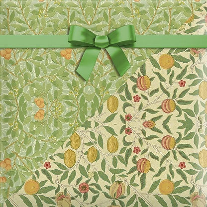 12 Sheets William Morris Wrapping Paper William Morris Gift Wrap Paper Vintage Floral Gift Wrapping Papers Green Vines and Flowers Art Papers for DIY Crafts Birthday Gift Packing Favors, 20x27 Inch