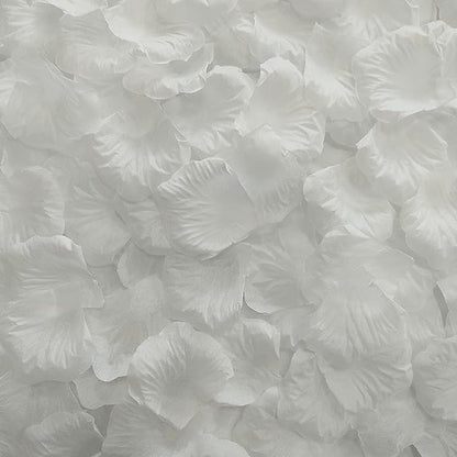 1500 PCS Separated White Rose Petals for Weddings, White Silk Flower Petals for Valentine's Day Decorations,Rose Petals for Romantic Night for Him Set