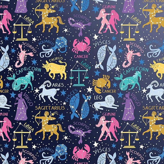 Jillson Roberts Bulk Gift Wrap, Everyday Gift Wrapping Supplies, Astrology, 1/4 Ream 208 feet x 30 inches