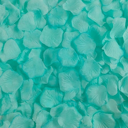 1500 PCS Separated Artificial Aqua Splash Rose Petals for Romantic Night for her Set,Fake Flower Petals for Flower Girl,Silk Rose Petals for Valentine Day Party Romantic Decorations(Tiffany Blue)