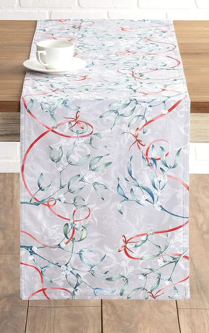 Maison d' Hermine Table Runner 100% Cotton Double Layer Table Runners 108 inches Long for Thanksgiving Christmas Decorations Home Kitchen Dining Party Wedding (Enora, 14.5" x 108")