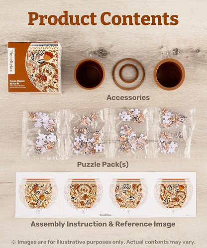 PieceRelax 3D Puzzle Planter 80 Pieces - Flower Pot - Hello Pumpkin Season, Home Decor Flower Pots for Indoor Cactus, Succulents Pots [K1107]