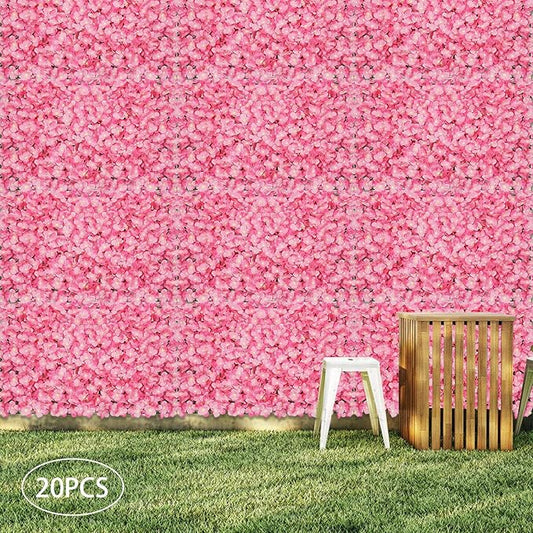20pcs Artificial Flower Wall Panel Flowers Wall Decoration Pink for Home Party Wedding Festival Decor