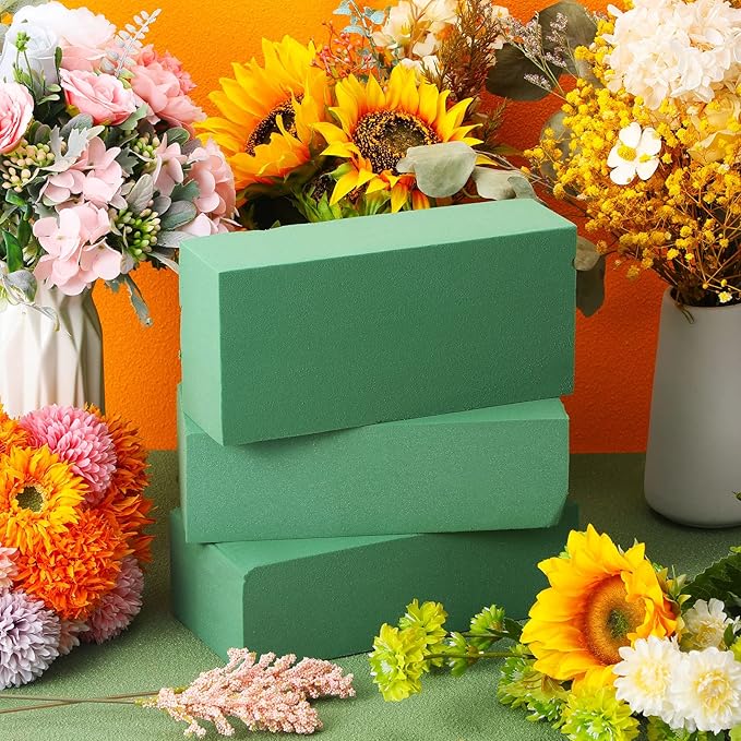 Nuenen 20 Pcs Floral Foam Blocks for Flower Arrangements 7.9 x 3.5 x 2.4 Inches Green Florist Foam Bricks Dry Wet for Fresh or Artificial Flowers Craft Plant for Wedding Garden Decorations