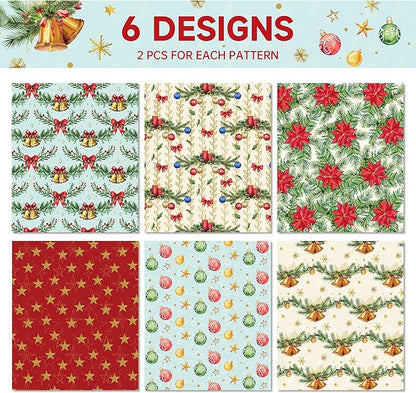 Anor Wishlife Christmas Wrapping Paper,Xmas Wrapping Paper Roll,Holiday Wrapping Paper,20 * 27inch Christmas Party Decorations for Office,Home,Classroom(12pcs)