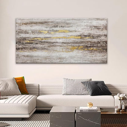 YISXINOAG Abstract Canvas Art Wall Decor Modern Artwork Maximalist Decor Picture Contemporary Brown And Gray Abstract Art Decor Artwork Bedroom Living Room Office Decoration 24x48 Inch