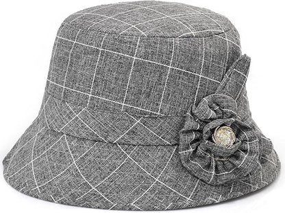 Glamorstar Cloche Hats for Women Vintage Bowler Hat Floral Fedora Bucket Hats