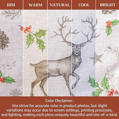 Maison d' Hermine Placemats Set of 4 100% Cotton Washable Cloth Place Mats, Reusable Table Mats for Thanksgiving Christmas Decorations Kitchen Dining Party Wedding (Christmas Dew, 13" x 19")